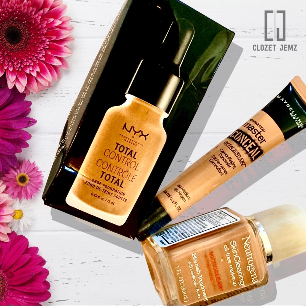 Makeup Lot / Makeup Bundle - Drop Foundation, Oil-Free Makeup & Concealor NWT